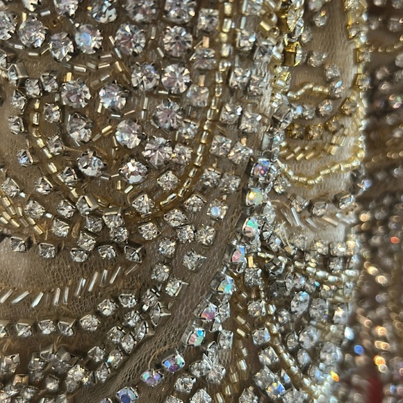 Mac Duggal Red and Gold bejewled Embellished Halter Dress gown Pageant Gown - Picture 5 of 13